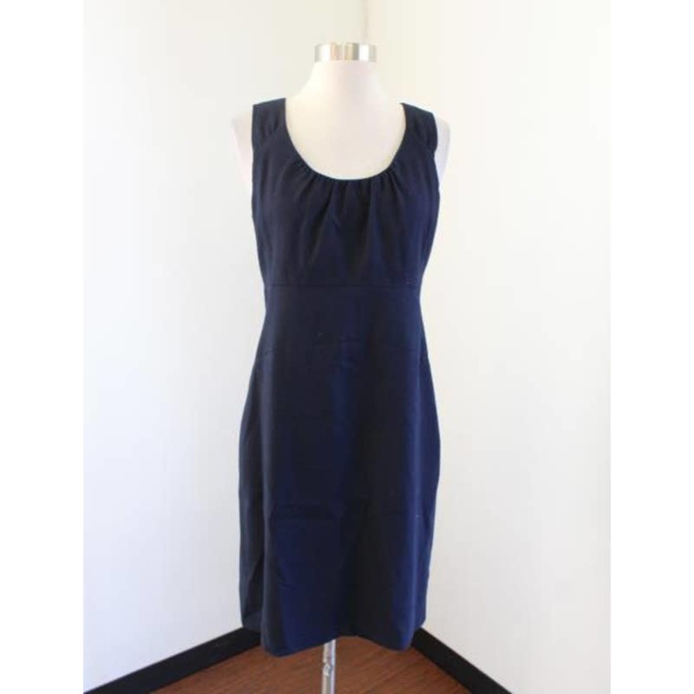 J Crew Women's Navy Blue Allura Shift Career Dress in Superfine Cotton Size 2 - Picture 3 of 13